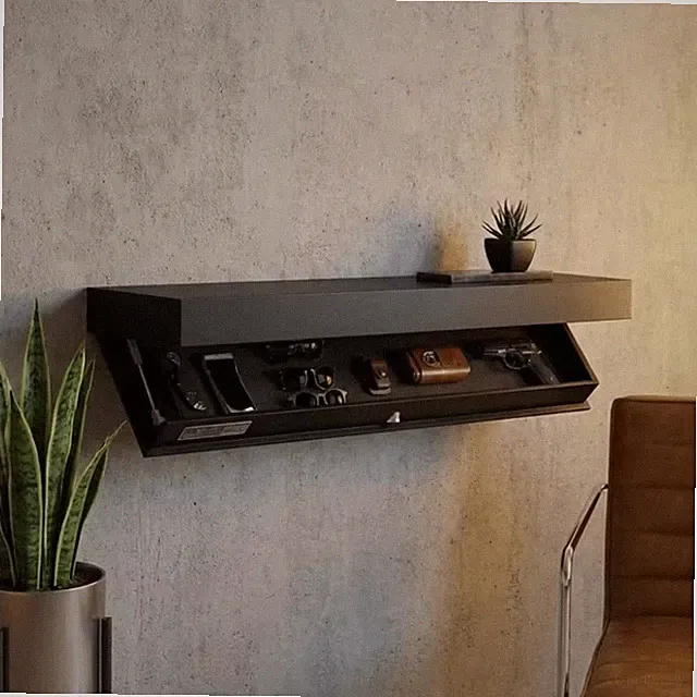 Verstecktes Wandregal Schwebendes Holzregal mit Geheimfach modernes Design