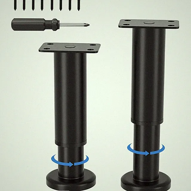 Verstellbare Möbelfüße 12-18cm Metall Schwarz Möbelbeine für Schrank Sofa