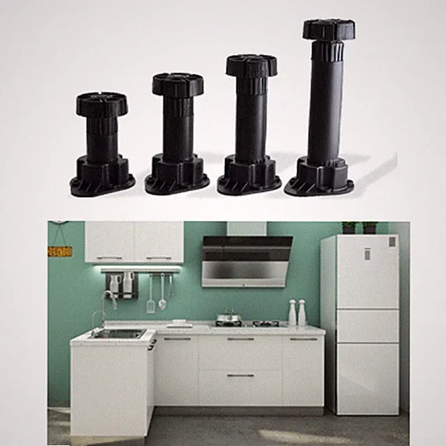 Verstellbare Möbelfüße 4 Stück für Schränke Sofas Tische mit Clips
