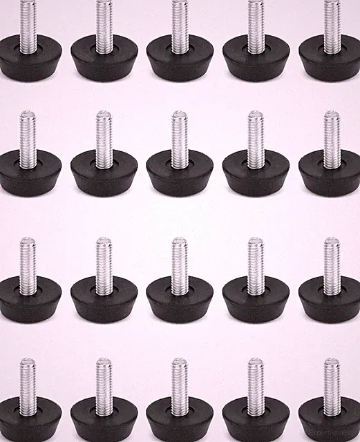 Verstellbare Möbelfüße Stellfüße Schraubfüße M6x20mm Schwarz 20 Stück Gleiter