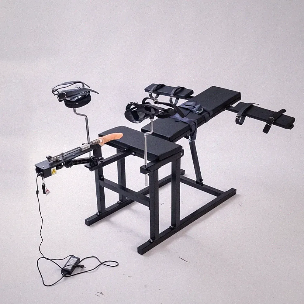 Verstellbarer BDSM Möbel Sklaven Pro Stuhl Sexmöbel Fesseln Mit Sex Mschine 300W