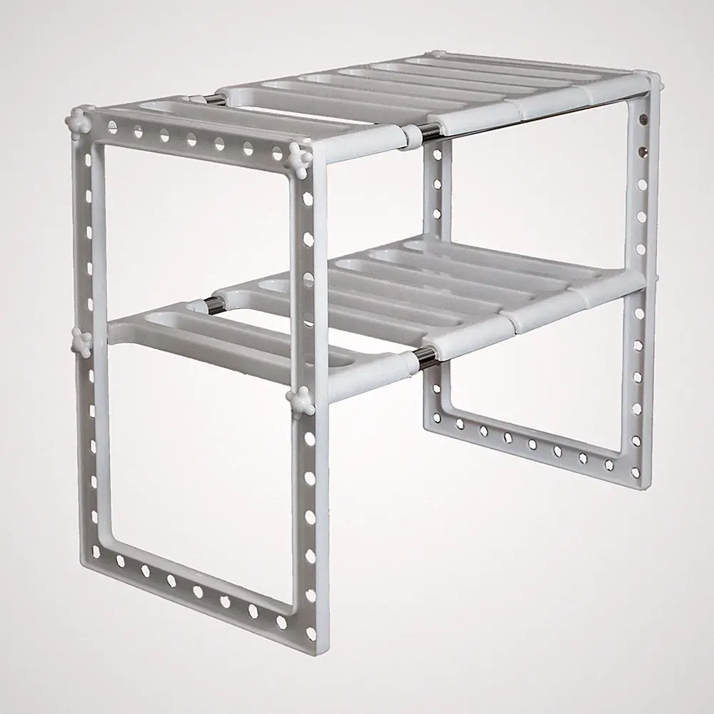 Verstellbares Küchenregal unter Spüle – 50-70 cm, 2-stufiges Ablageregal für Töp