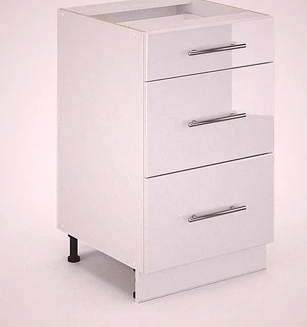 Vicco Küchenunterschrank Fame-Line, Weiß Hochglanz, 50 Cm Ohne Arbeitsplatte, Zu
