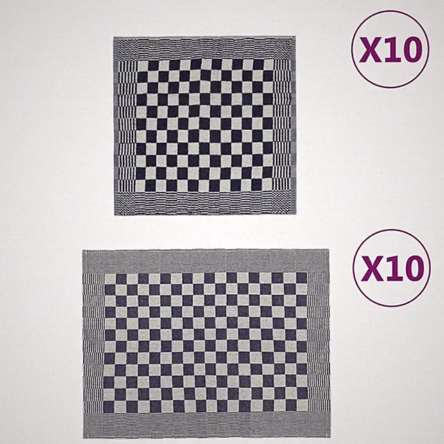 vidaXL 10-tlg. Handtuch-Set Schwarz und Grau Baumwolle