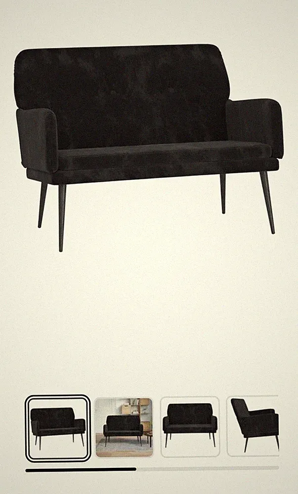 vidaXL 2-Sitzer Sofa Kunstleder schwarz einfarbig 110x80x80 cm