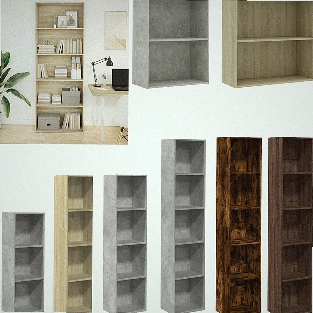 vidaXL Bücherregal Schwarz 80x30x189 cm Holzwerkstoff