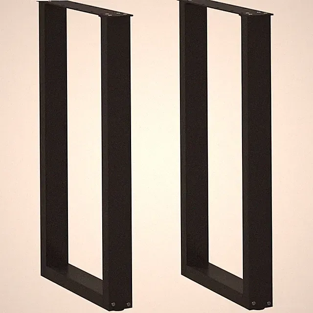 vidaXL Couchtischbeine, 2 Stück, Schwarz, 50 x (90-91) cm, Stahl
