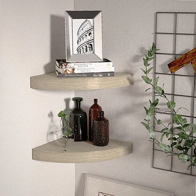 vidaXL Eck-Schweberegal Hochglanz-Weiß 25x25x3,8 cm MDF