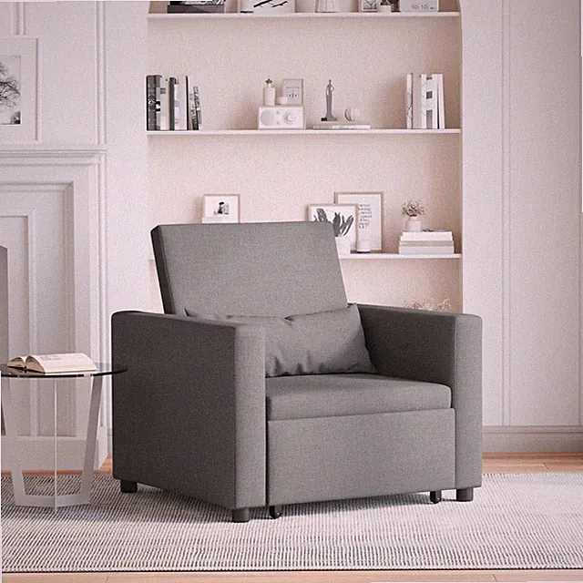 vidaXL Einzel-Schlafsofa mit Rädern Hellgrau 90 x 165 x 87 cm Stoff