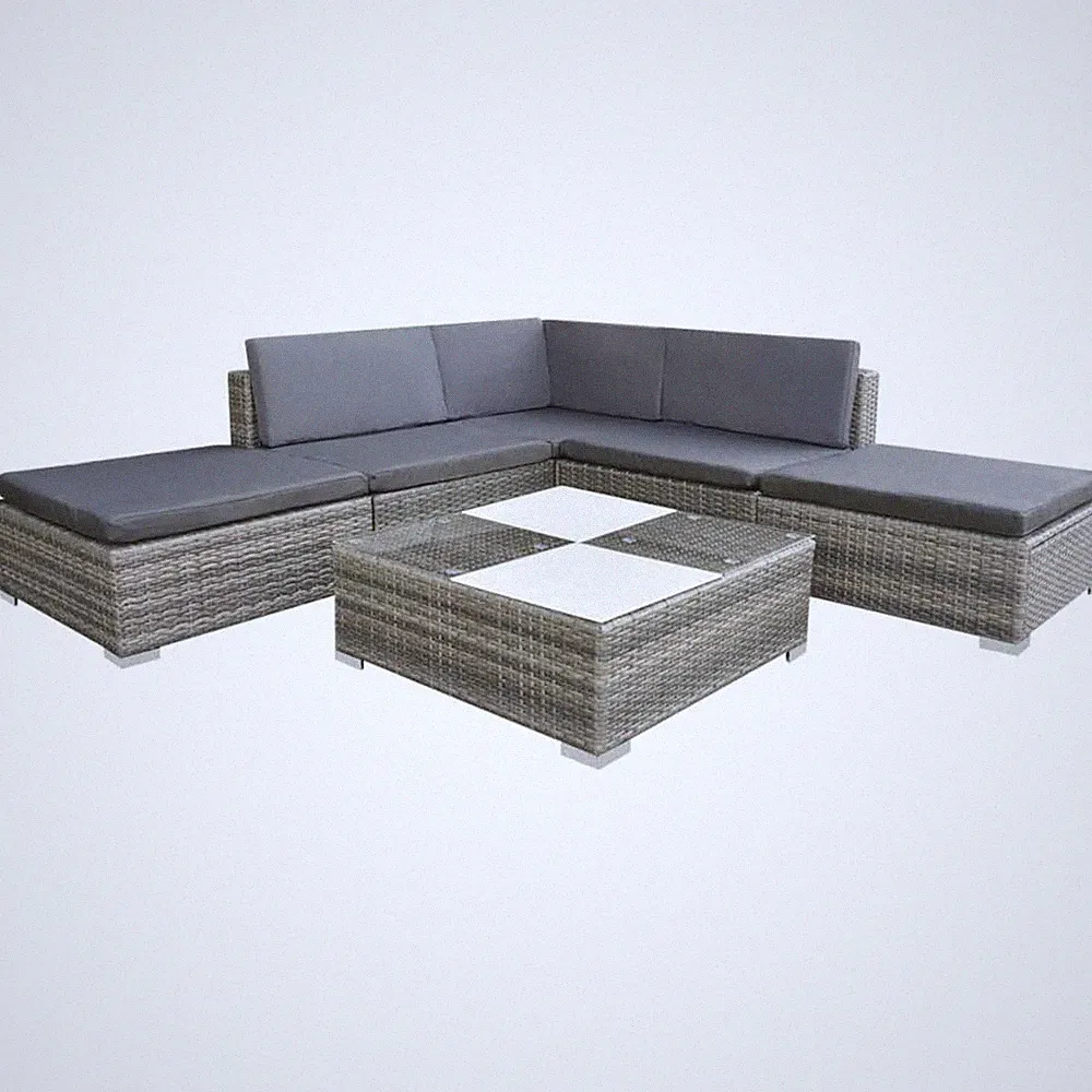 vidaXL Gartenmöbel 6-tlg. Poly Rattan Sitzgruppe Lounge Sofa 8 Farbe Ecksofa