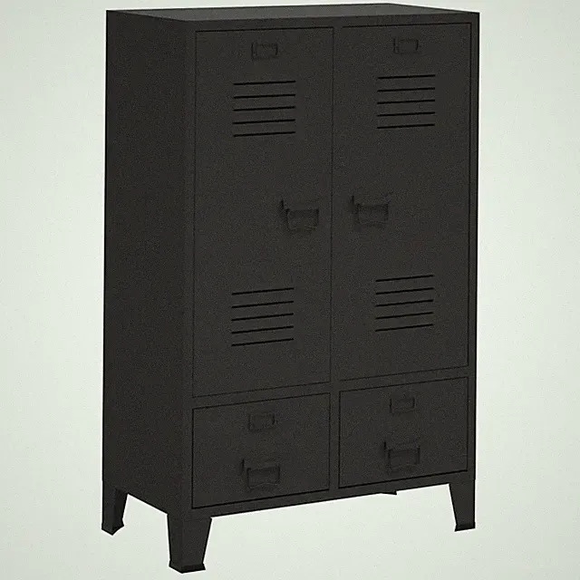 vidaXL Kleiderschrank im Industriestil aus Metall, 67 x 35 x 107 cm, Schwarz