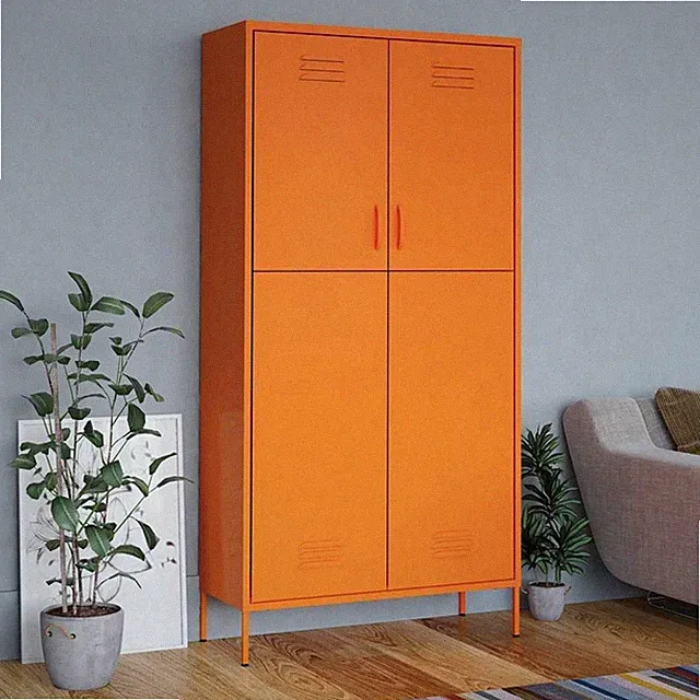 vidaXL Kleiderschrank, Orange, 90x50x180 cm, Stahl