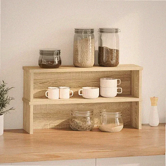 vidaXL Küchenregal Stapelbar Sonoma-Eiche 50x15x16 cm Holzwerkstoff