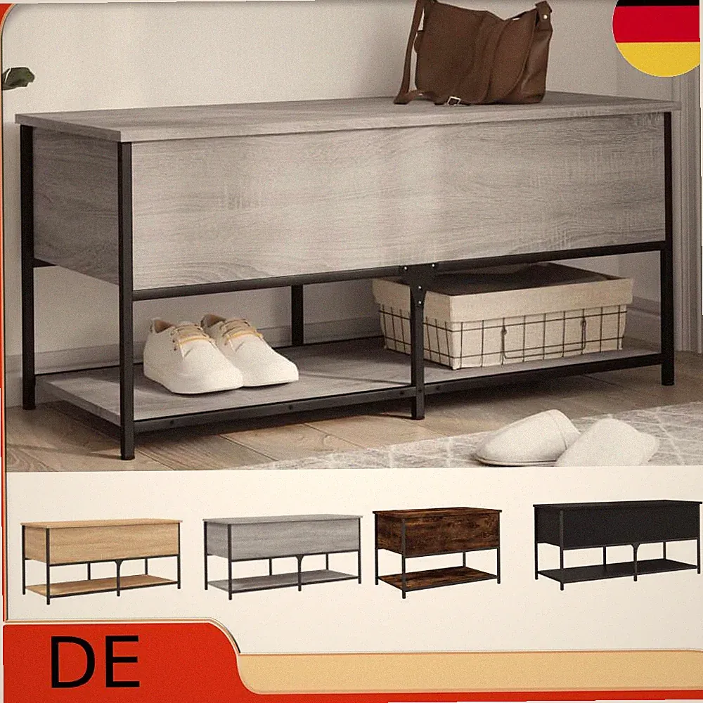 vidaXL Sitzbank mit Stauraum Grau Sonoma 70x42,5x47 cm Holzwerkstoff