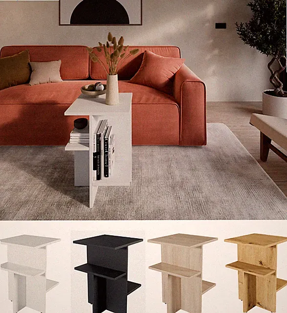 Vielseitiger Couchtisch, Nachttisch 60 x 40 x 40 cm, Sofatisch, Beistelltisch