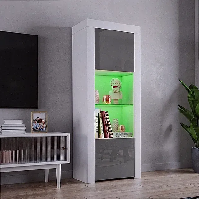 Vielseitiges hohes Display Sideboard mit mehrfarbigen LED-Leuchten und großer Kapazität