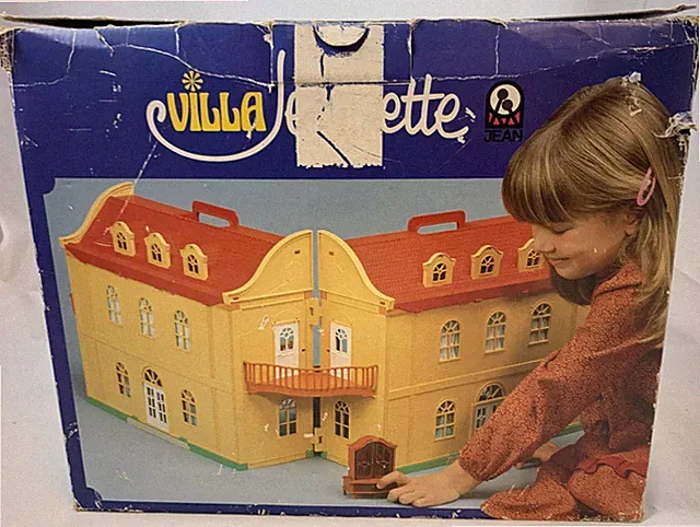 Villa Jeannette Puppenhaus mit Puppenmöbel Jean Höfler Vintage 70er Aufklappbar