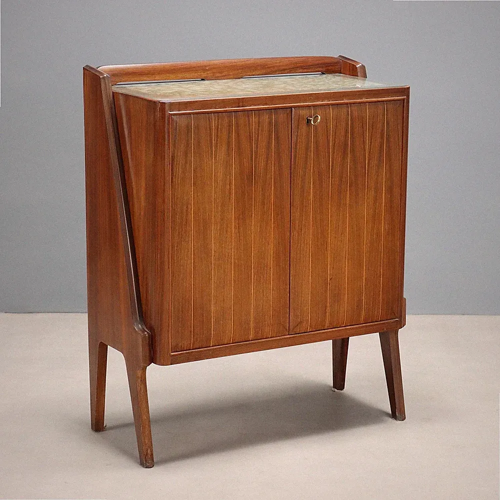 Vintage Anrichte Exotisches Holz Furniert Design der 50er-60er Jahre