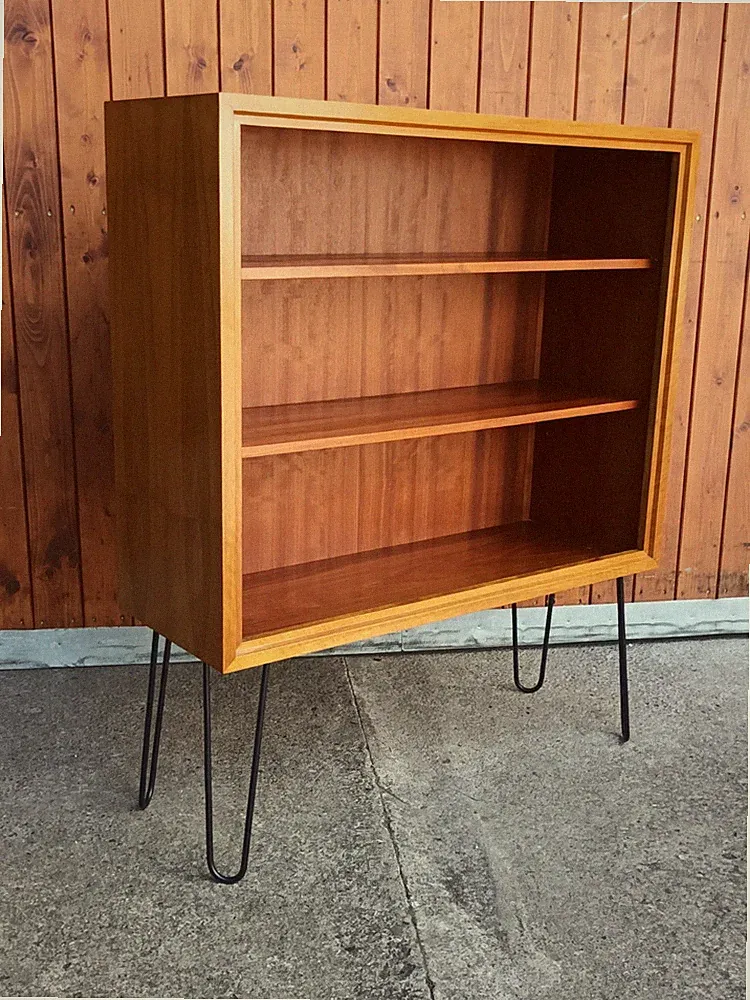 Vintage Bücherregal Regal WK Möbel 60er Retro Schlaufenbeine Danish 60s 1/4