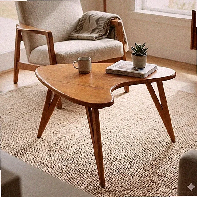 Vintage Couchtisch Buchenholz Design Italien der 50er Jahre Originell