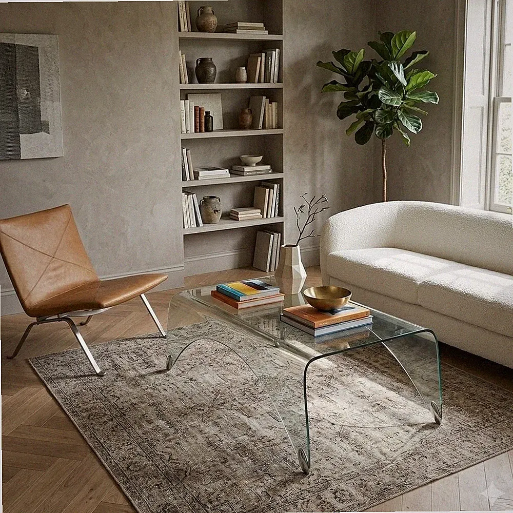 Vintage Couchtisch Glas Design Massimo Iosa Ghini der 80er Jahre Originell