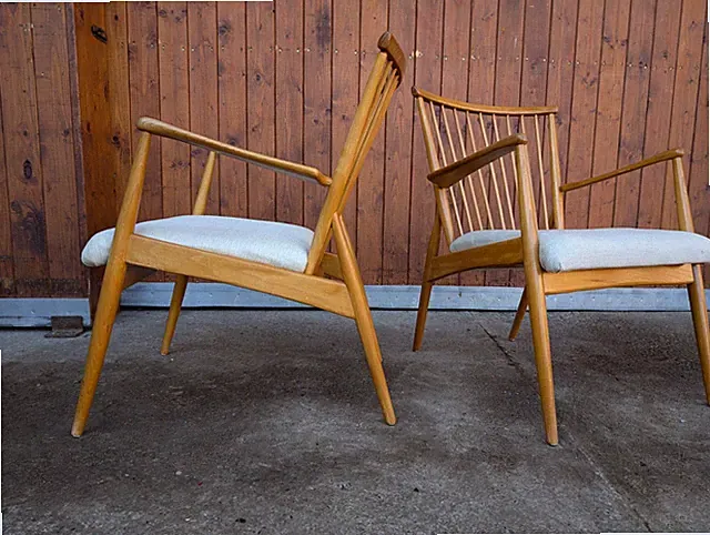 Vintage Easy Chair 50s Arno Lambrecht Retro Danish Mid Century 50er Buche 1/2