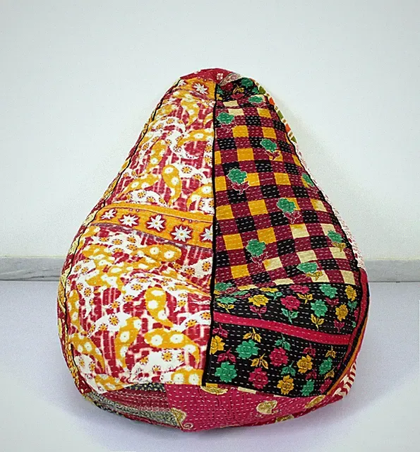Vintage Kantha Quilt Baumwolle Bohemian Sitzsack Hocker Stuhl Indische...