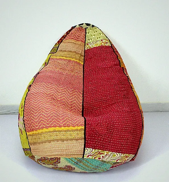 Vintage Kantha Quilt Baumwolle Boho Sitzsack Gypsy Floral Ottoman Pouf