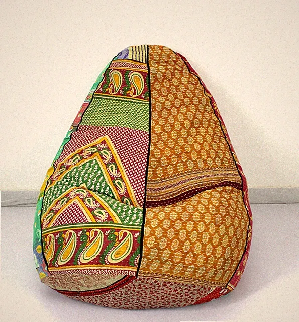 Vintage Kantha Quilt Baumwolle Deko Bohemian Sitzsack Schonbezug Ottoman c