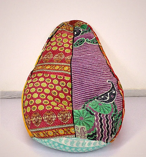 Vintage Kantha Quilt Baumwolle Deko Bohemian Sitzsack Schonbezug Ottoman e