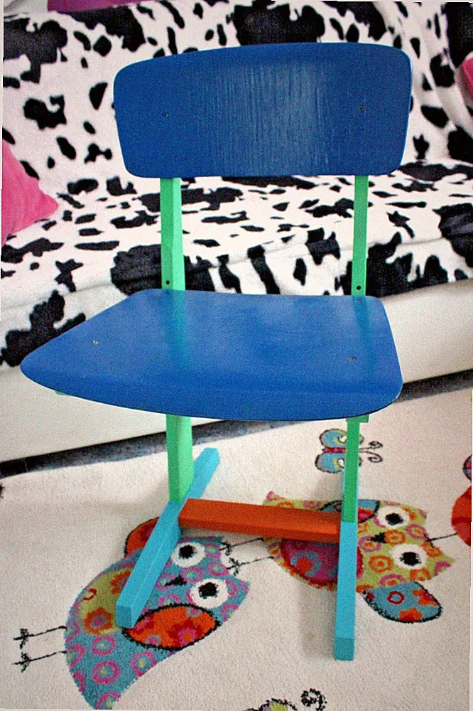 Vintage Kinder Bunter Stuhl Schreibtisch Frische bunte Farben Holz Stuhl