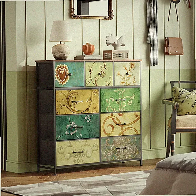 Vintage mit 9 Schubladen Sideboard Anrichte Buffet Schrank Kommoden Wohnzimmer