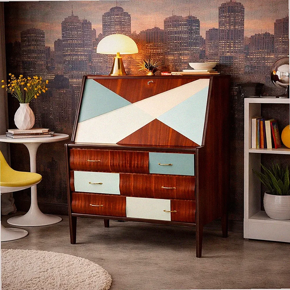 Vintage Möbel Prisma Collection Laminat Messing 50er-60er Jahre Originell