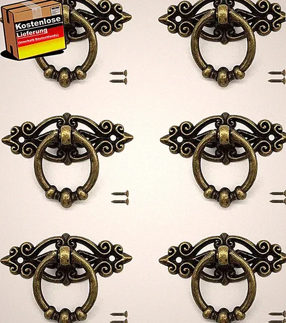 Vintage Möbelgriff Set 6 Stück Retro Schubladengriffe für Kommode und Schrank