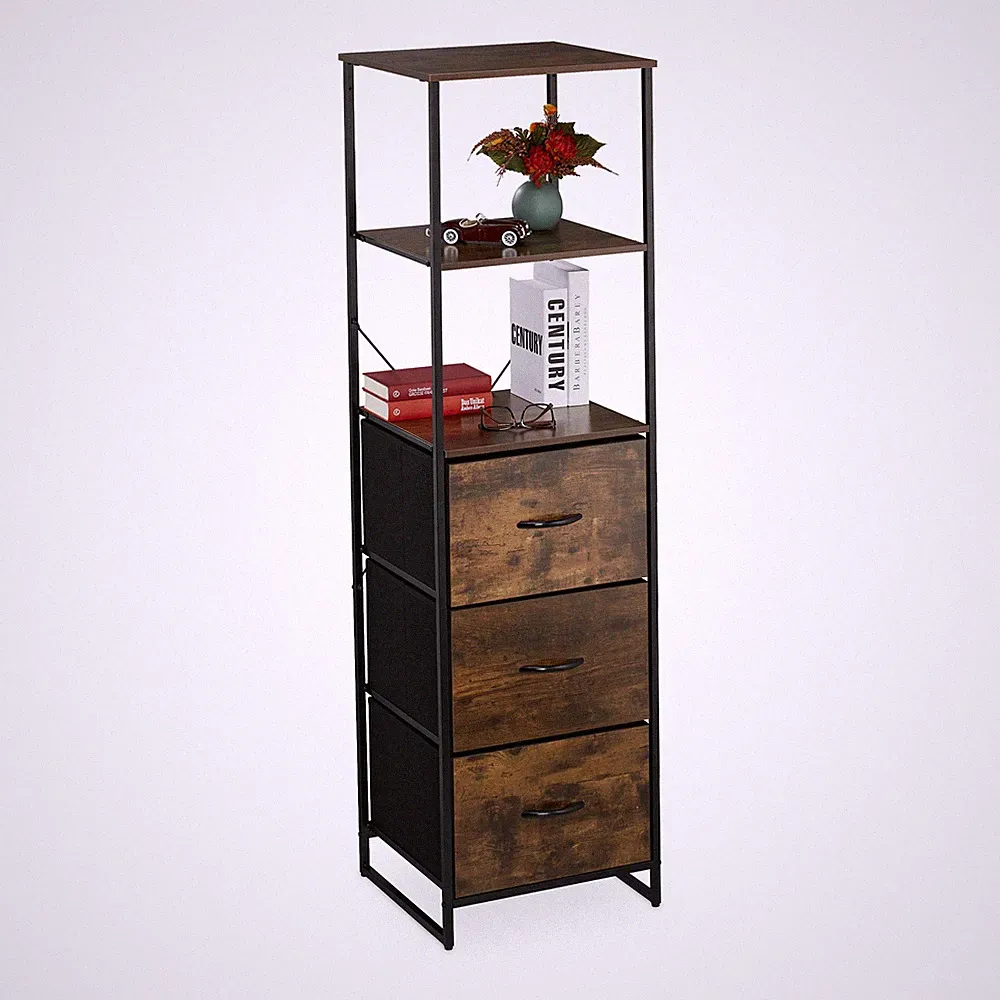 Vintage regal Industrial Bücherregal Retro Aufbewahrung 3 Ablagen platzsparend