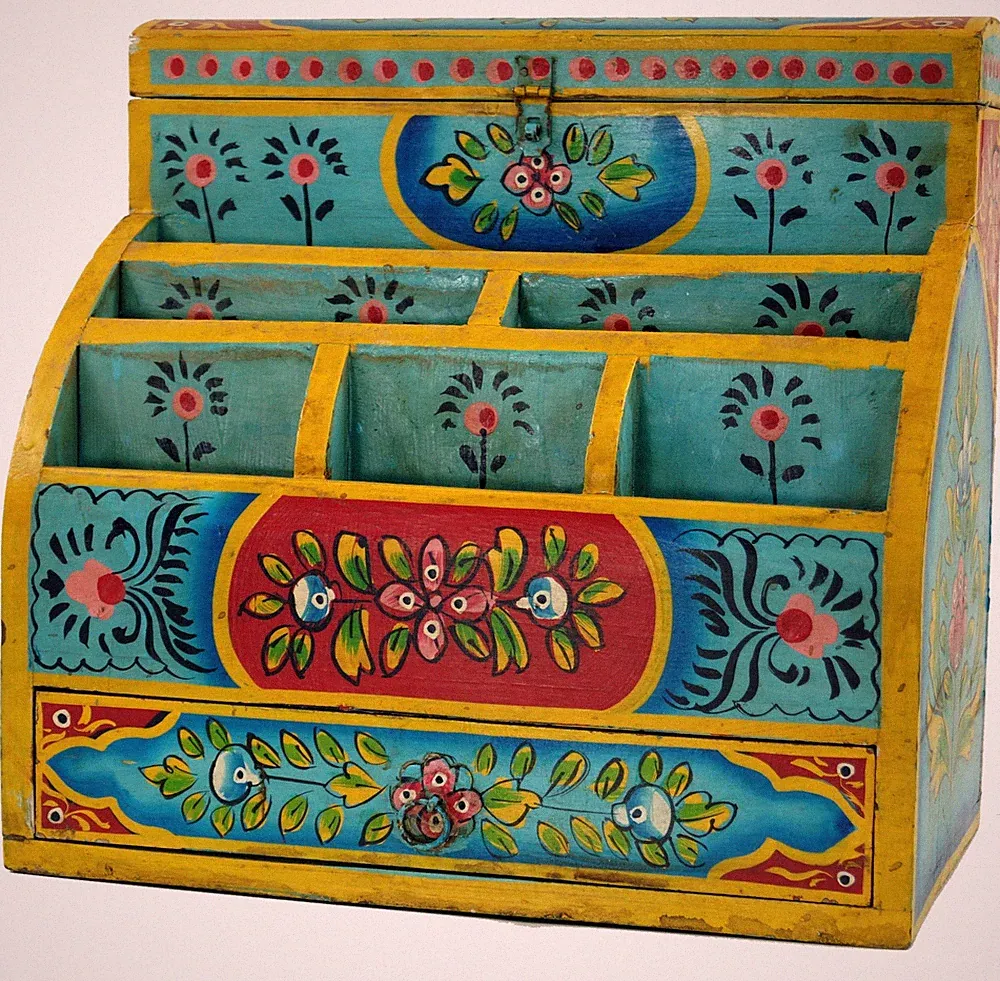 Vintage Schreibtisch Ordner, Schreibtisch Ablage - türkis Modell 1