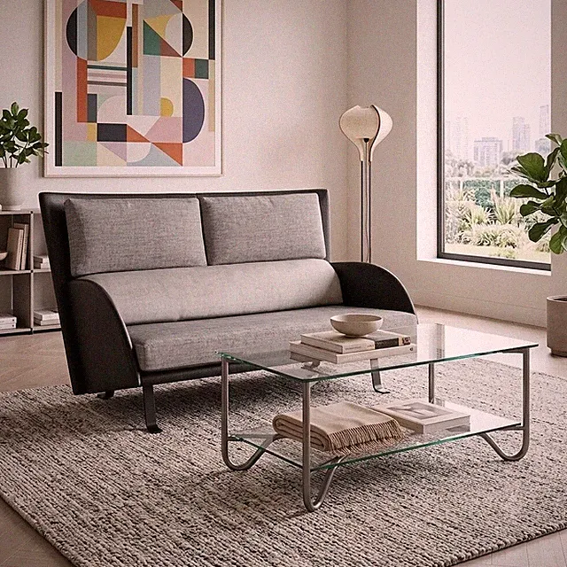 Vintage Sofa aus Kunstleder mit Kissen Italien der 80er Jahre