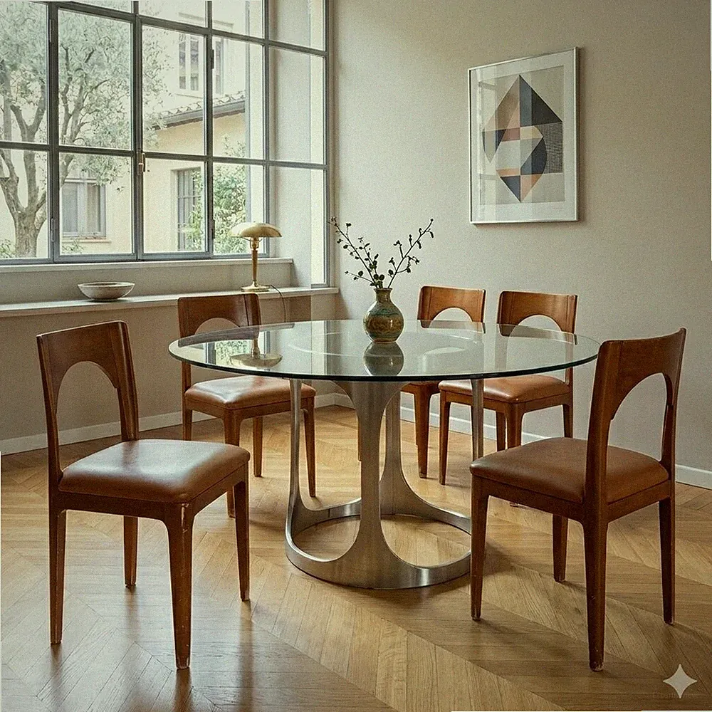 Vintage Stühle Buchenholz Kunstleder Design der 1970er-80er Jahre Originell