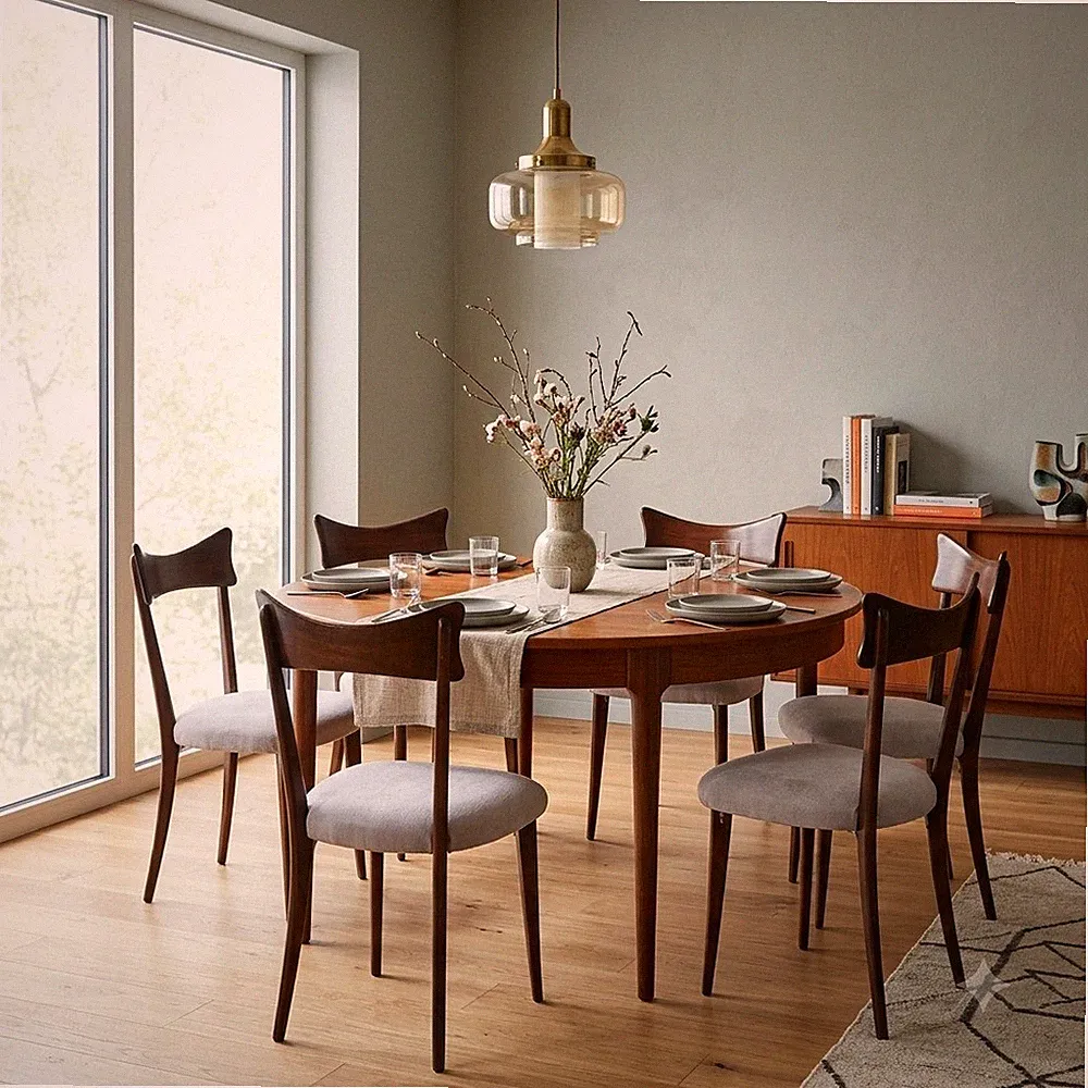 Vintage Stühle Buchenholz Stoff Design Italien der 50er Jahre Originell