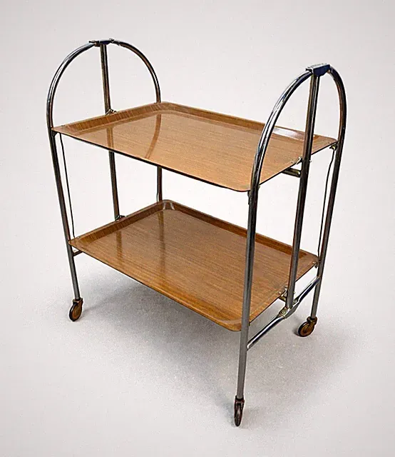 Vintage Teewagen/ Servierwagen – klappbar – Mid-Century Design (ca.1960er/70er)