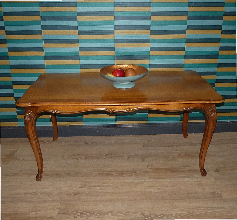 vintage Tisch 60er J. Chippendale Stilmöbel Couchtisch 120x65cm 57H shabby chic