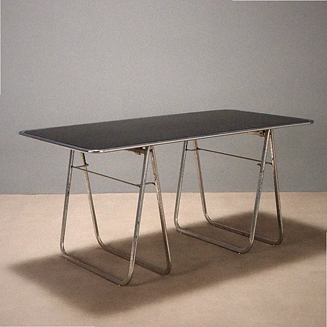 Vintage Tisch Verchromtes Metall Laminat Design Italien 70er Jahre Originell
