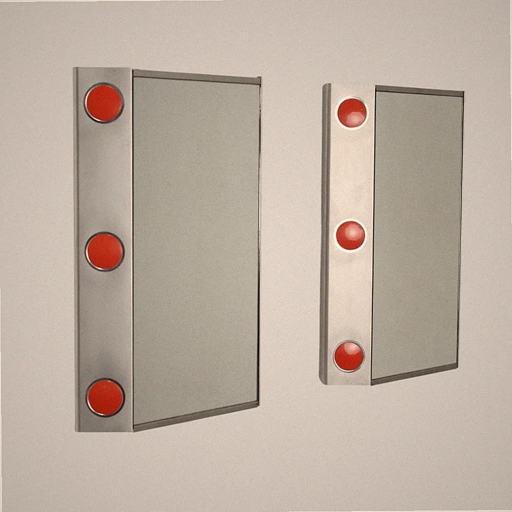 Vintage Wandmöbel Aluminium Glas Italien der 60er-70er Jahre Originell