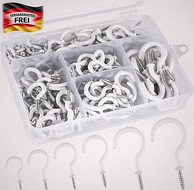 Vinyhaken Set 170 Teile Deckenhaken Kit für Haushalt, Garten, Möbel, langlebig