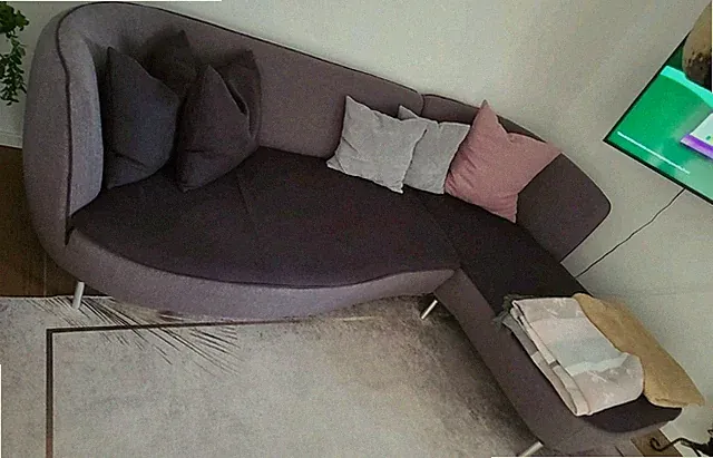 vito Ecksofa 3-Sitzer grau Stoff mit Ottomane Metallfüße inkl. Kissen