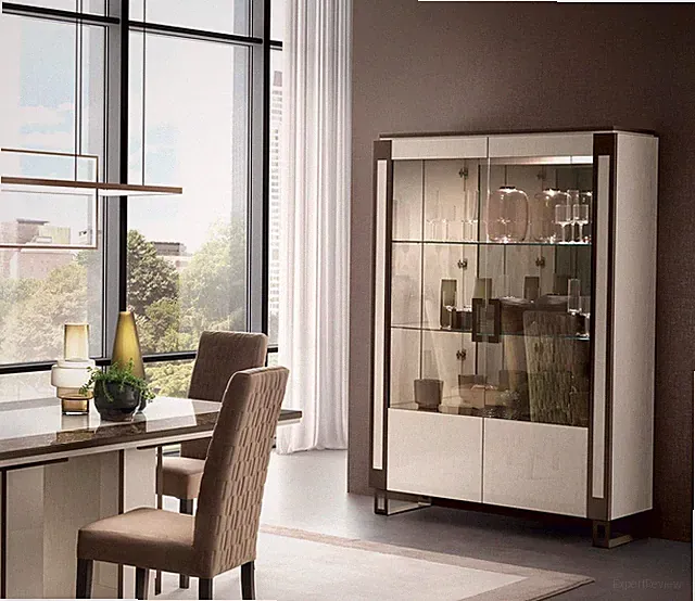 Vitrine 2 Tür Schrank Vitrinen Wohnzimmer Schränke Design Schrank Möbel Glas Neu