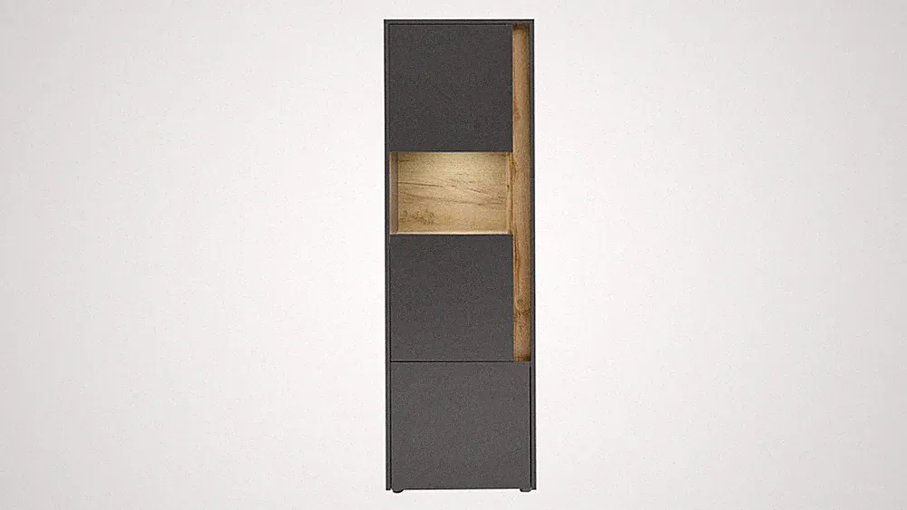 Vitrine 27 City Büroschrank 2-türig anthrazit Wotan Eiche