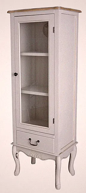 Vitrine Antik Dekovitrine Schrank Standregal Glasregal Vintage Regal Holzregal