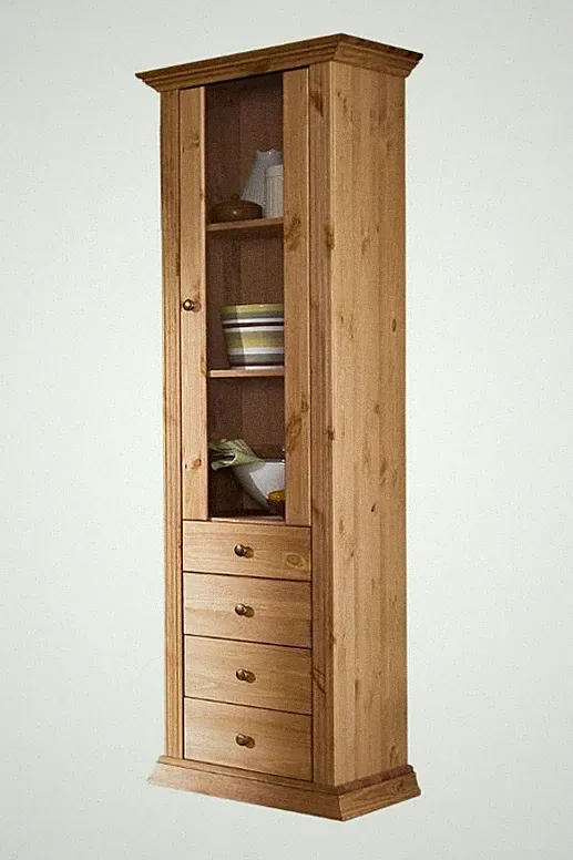 Vitrine aus Kiefernholz gelaugt geölt Schrank