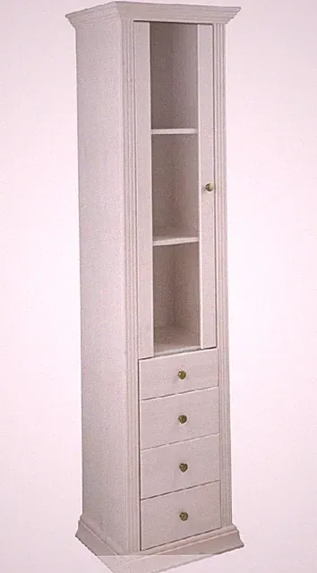 Vitrine aus Kiefernholz weiß lackiert Schrank